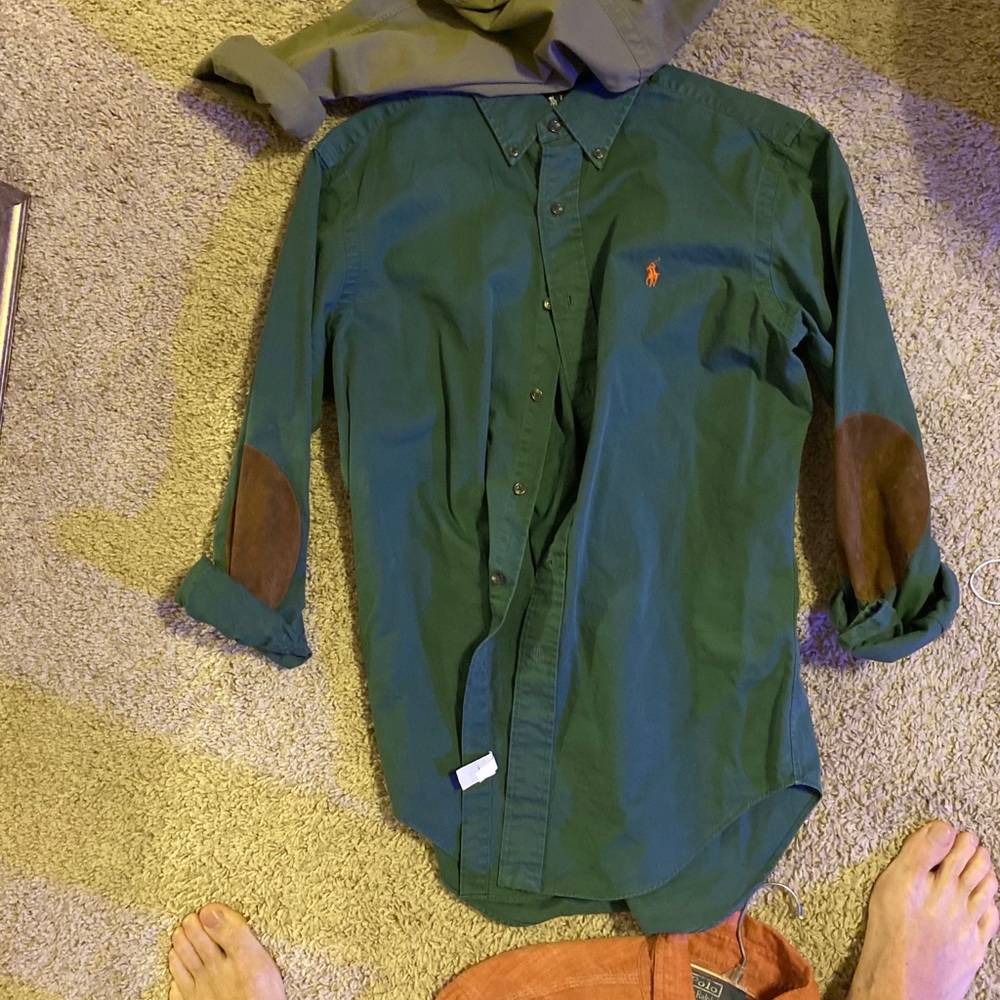 Ralph Lauren classic fit  w Suede Patches sz S